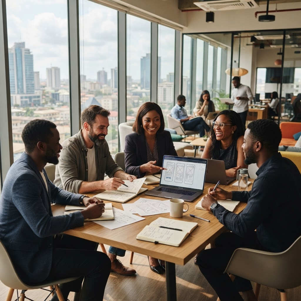 AYM Technologies professionals planning a digital product